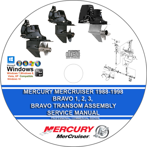 Product picture Mercury Mercruiser Bravo Sterndrives 1988 - 1998 Manual