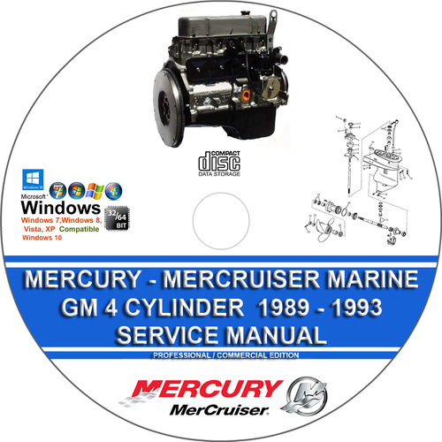 Product picture Mercury Mercruiser Marine Engines GM 4 Cylinder 1989 - 1993 