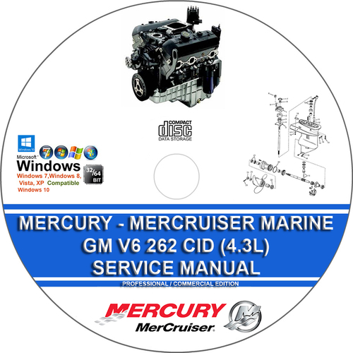 Product picture Mercury Marine Engines 262 CID 4.3 V6 1998- SERVICE MANUAL