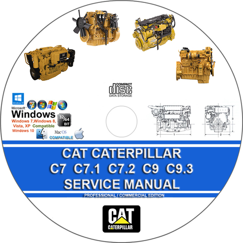 Product picture Cat Caterpillar C7 C7.1 C7.2 C9 C9.3 Engine Service Repair M